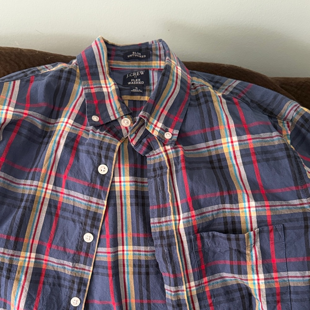 J. Crew Men's Multicolor Plaid Button Down Shirt